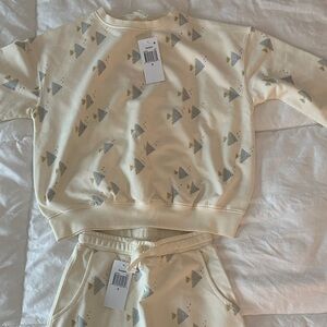 Rylee + Cru Cream Pajama Set with Triangle Design